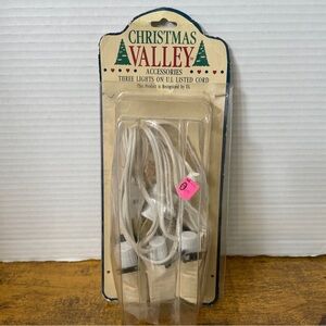 Vintage 1993 Christmas Valley Accessories 3 Lights On Cord With Rolling Switch